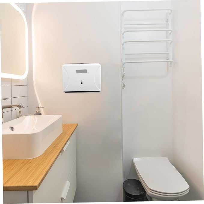 Cabilock Wall Mounted Paper Towel Dispenser High Capacity Touchless Hand Towel Holder for Commercial Use Bathrooms and Kitchens Versatile White Design for Easy Access and Space Saving