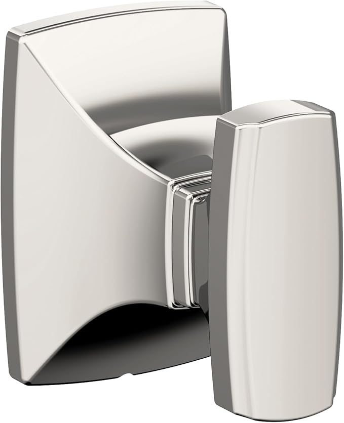 Amerock BH36010PN | Polished Nickel Single Robe Hook | 2-5/8 in. (67 mm) Length Towel Holder | Highland Ridge | Towel Hook for Bathroom | Bathroom Hardware | Bath Accessories