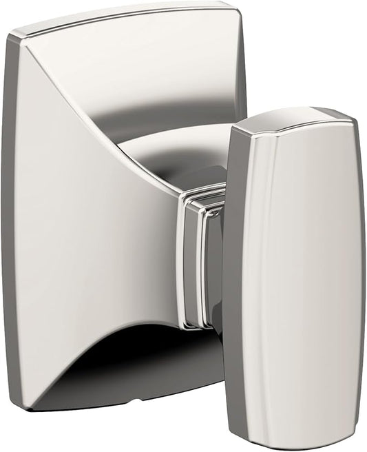 Amerock BH36010PN | Polished Nickel Single Robe Hook | 2-5/8 in. (67 mm) Length Towel Holder | Highland Ridge | Towel Hook for Bathroom | Bathroom Hardware | Bath Accessories