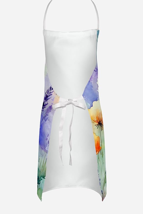 Caroline's Treasures Lavender in Watercolor Apron Cooking Kitchen Server Baking Crafts Gardening for Adult Women Men, Unisex, Large, Multicolor
