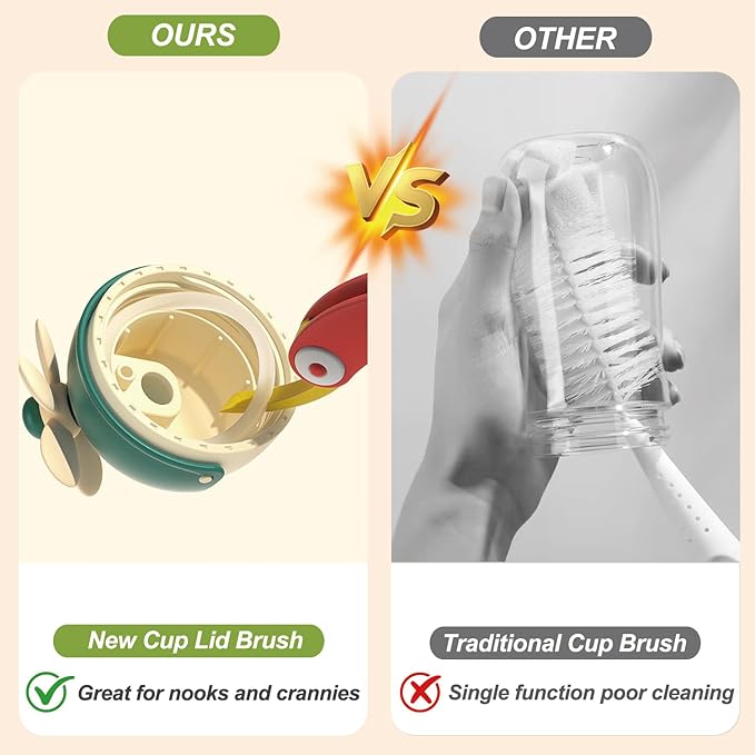 3 in 1 Cup Lid Gap Cleaning Brush Set, 3PCS Multifunctional Bottle Cleaner Bottle Cleaning Brush for Bottle Gaps Home Kitchen Cleaning Tools