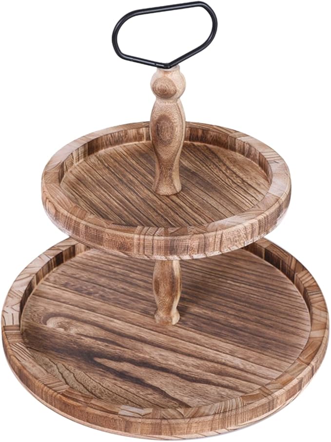 Countertop Fruit and Vegetable Basket Bowl Party Dining Room Table Tea Home Multifunction Decorative Organizer Breakfast for Kitchen Countertop Two Tier Tray Table Centerpieces (Color : 1) (1)