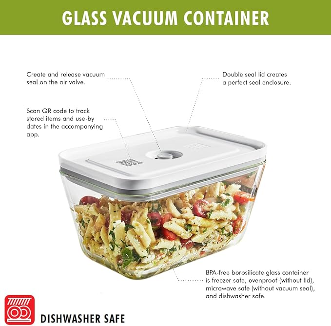 ZWILLING Fresh & Save Glass Airtight Food Storage Container, Meal Prep Container - Medium