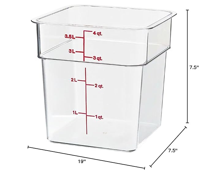 Cambro 4SFSCW135 CamSquare Polycarbonate Square Food Storage container