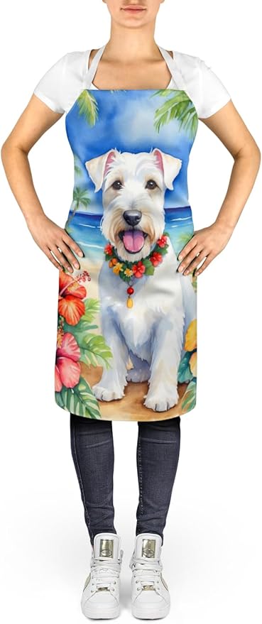 Caroline's Treasures Sealyham Terrier Luau Apron Cooking Kitchen Server Baking Crafts Gardening for Adult Women Men, Unisex, Large, Multicolor
