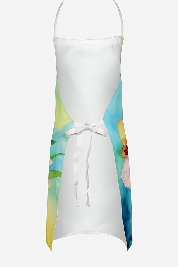 Caroline's Treasures Orchids in Watercolor Apron Cooking Kitchen Server Baking Crafts Gardening for Adult Women Men, Unisex, Large, Multicolor