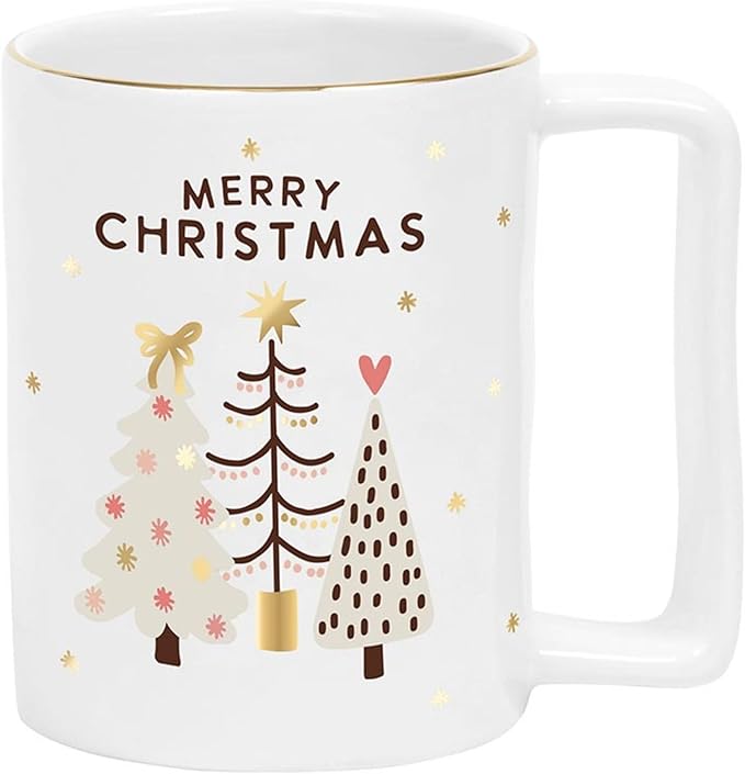 Santa Barbara Design Studio Holiday Ceramic Mug with Gold Foil Detail, 16-Ounces, Merry Christmas