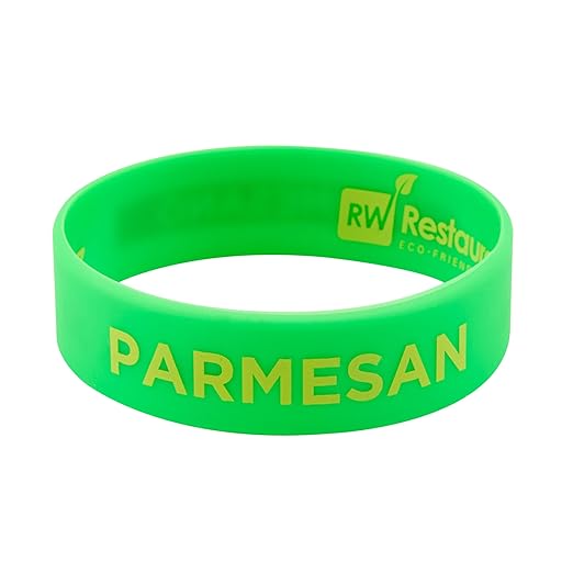 Restaurantware Silicone Squeeze Bottle Band 10 Count 2.75 Inch Dishwasher Safe Condiment Identification Band, Parmesan Green Non-Slip Label Band for Condiment Labeling at Restaurants, Food Trucks