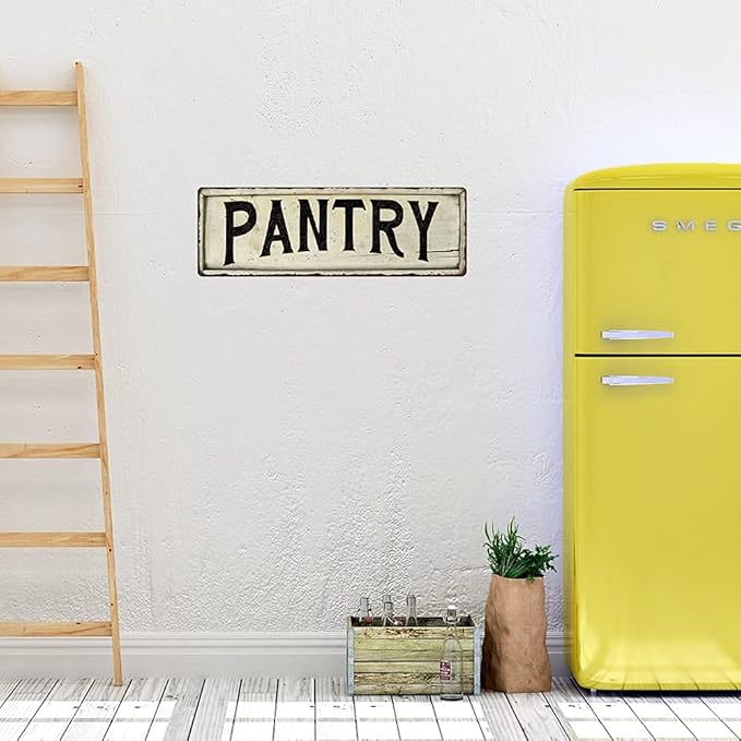 PANTRY Sign Farmhouse Signs Wall Decor Art Country Decorations Rustic Vintage Home Tin Plaque Kitchen Gift 8 x 24 Matte Finish Metal 108240028237