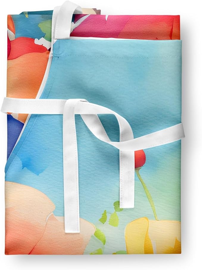 Caroline's Treasures Anemones in Watercolor Apron Cooking Kitchen Server Baking Crafts Gardening for Adult Women Men, Unisex, Large, Multicolor
