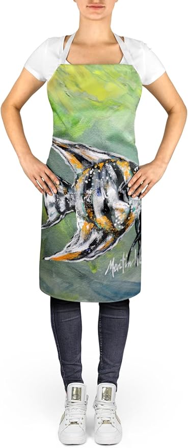 Caroline's Treasures Nancys Fish Apron Cooking Kitchen Server Baking Crafts Gardening for Adult Women Men, Unisex, Large, Multicolor