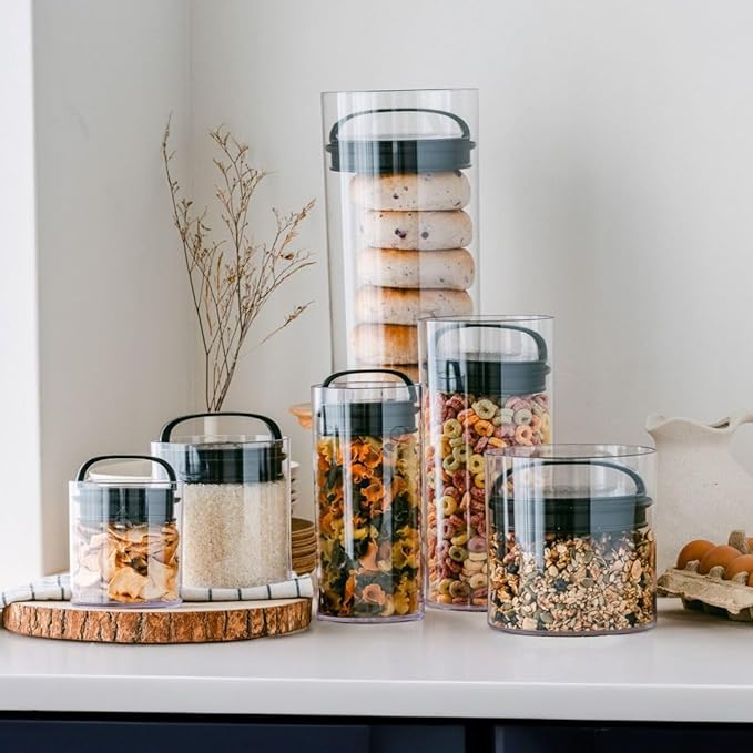 Prepara Evak Fresh Saver Plastic Food Storage, Large/Short, Black