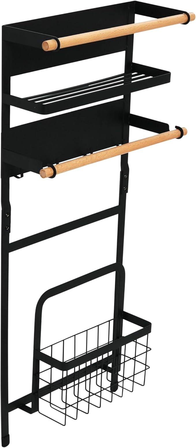 Household Essentials Metal Magnetic Organizer Rack, Black
