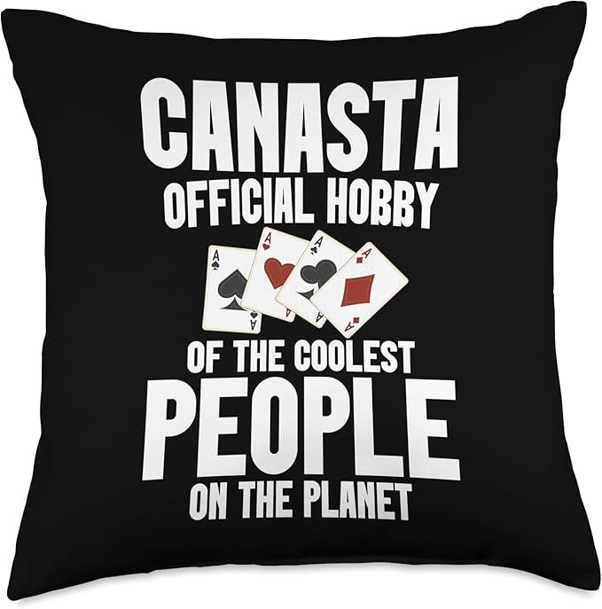Canasta Game Cards Set Score Sheets Player Tray Canasta Throw Pillow