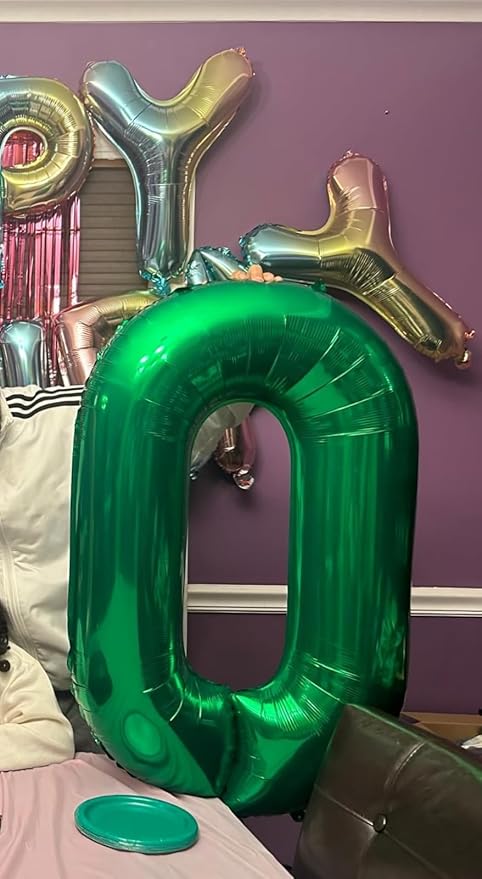 Balloon 0 Numbers 40 Inch Big Zero Dark Green Balloon Numbers for Birthday Decoration, Baloon for 10 20 30 40 100 2026 Graduation Decor Wedding Anniversaries Party