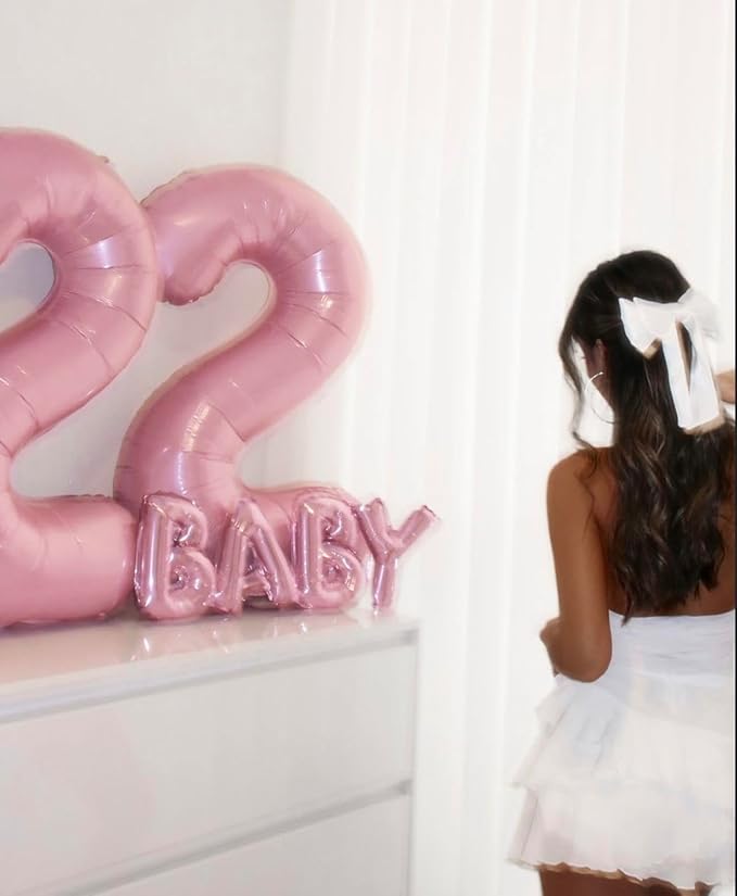40 Inch Numbers 23 Balloon, Big Foil 23th Birthday Balloons Decorations for Women, Pastel Pink Number Balloon for 2 3 23 32 Wedding Memorial Day's Graduation Supplies