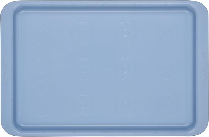 Farberware Easy Solutions Nonstick Bakeware Cookie Pan/Baking Sheet with Drop Zones and Portion Marks, 10 Inch x 15 Inch - Blue