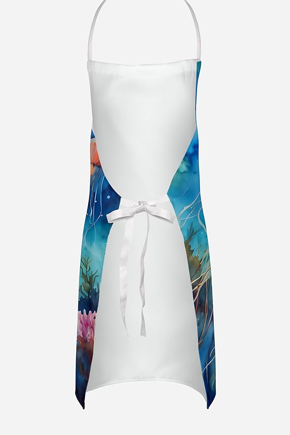 Caroline's Treasures Jellyfish Apron Cooking Kitchen Server Baking Crafts Gardening for Adult Women Men, Unisex, Large, Multicolor