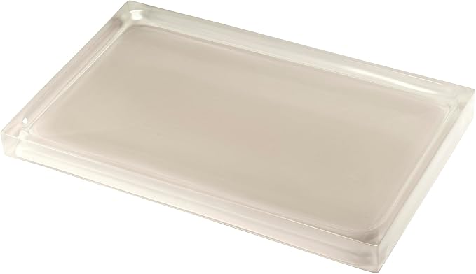 Izod – Vanity Accessory Set, Clear Resin with Painted Linen Look Finish, Decorative Lotion Pump, Vanity Tray & Covered Jar (Marina)