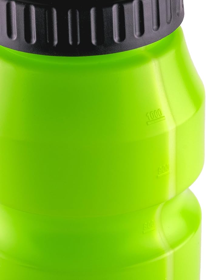 Cannon Sports 1 Liter Sports Water Bottle, BPA-Free, 34 Oz Capacity, Large Mouth, 2 lids (Straw and Squeeze), Great For Helmet Sports Such As Hockey, Lacrosse, Football, Boxing (Lime Green)