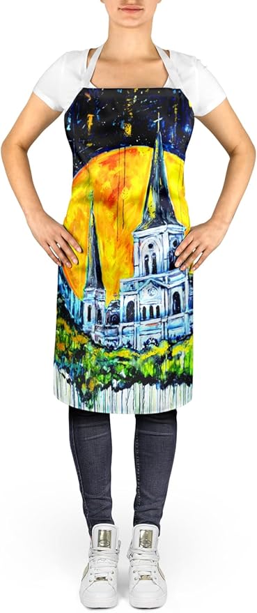 Caroline's Treasures Moonlight Shadows Apron Cooking Kitchen Server Baking Crafts Gardening for Adult Women Men, Unisex, Large, Multicolor