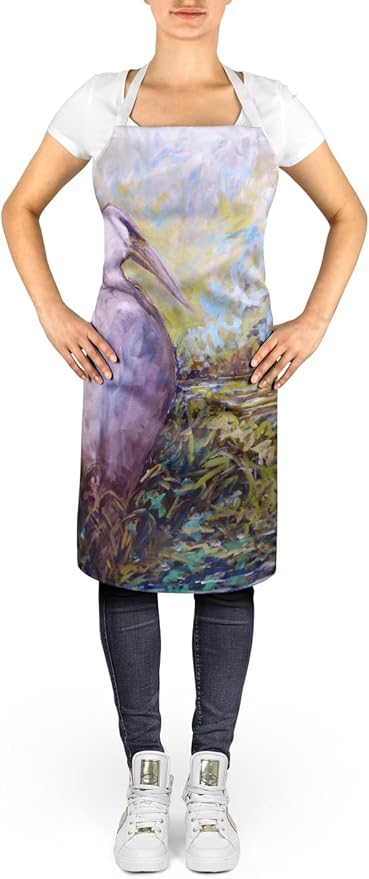 Caroline's Treasures Heron in the Swamp Apron Cooking Kitchen Server Baking Crafts Gardening for Adult Women Men, Unisex, Large, Multicolor