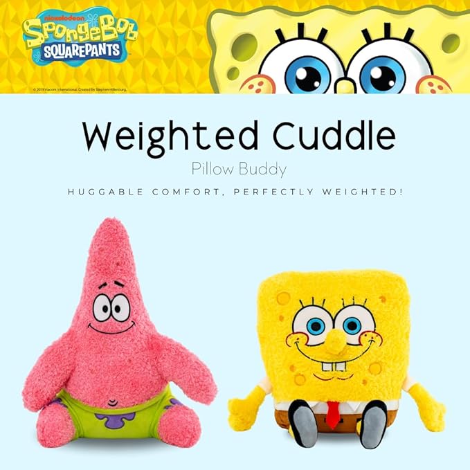 Spongebob Squarepants Patrick Star Bedding Super Soft Plush Calming 3Lb Weighted Cuddle Pillow Buddy, Comfort Pillow, (100% Officially Licensed Product) by Franco Calm