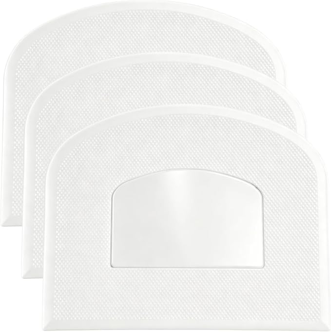 SURDOCA Dough Scraper Bench Scraper - 3P 4.7x3.7" Plastic Flexible Bowl Scraper, Sharp Edge & Angles Cake Scraper. Non-Slip Bakeware Decorating Tools Sculpting & Modeling Tools - Pure White