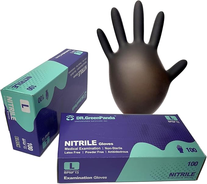 Dr.GreenPanda Nitrile Gloves - 3 Mil - Food Safe & Medical Exam Disposable Gloves - Latex Free Powder Free Non-Sterile