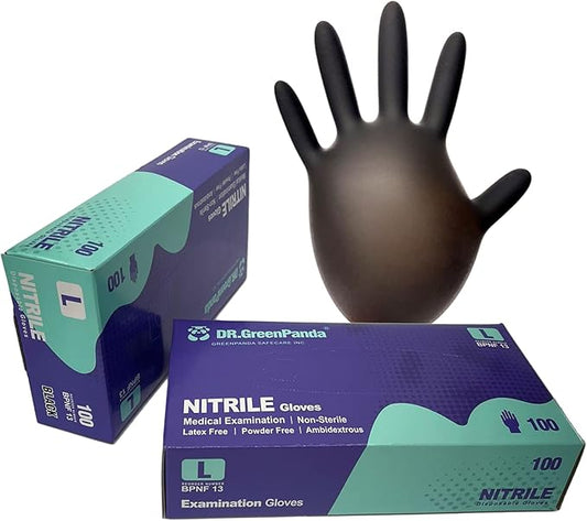 Dr.GreenPanda Nitrile Gloves - 3 Mil - Food Safe & Medical Exam Disposable Gloves - Latex Free Powder Free Non-Sterile