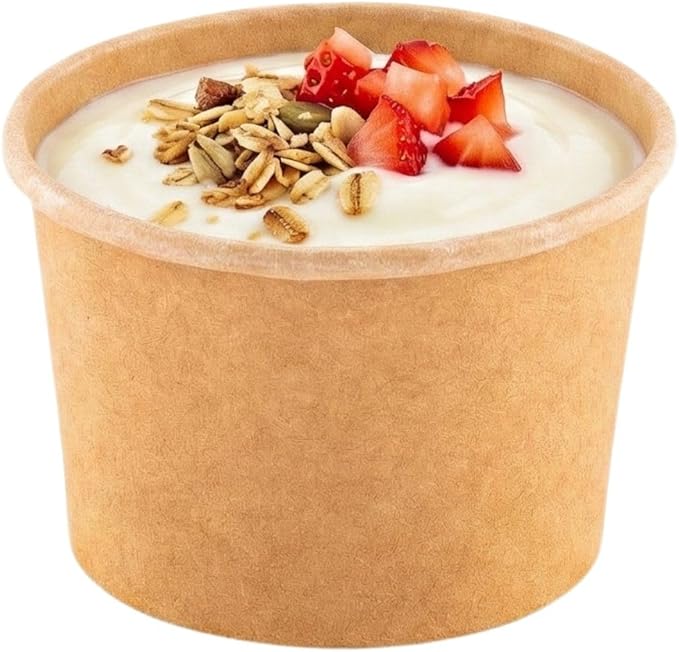 Coppetta 4 Ounce Dessert Cups, 200 Disposable Ice Cream Cups - Lids Sold Separately, Heavy-Duty, Kraft Paper Frozen Yogurt Bowls, For Hot And Cold Foods, Perfect For Gelato Or Mousse - Restaurantware