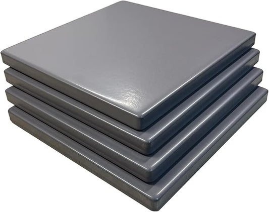 Old Stone 4-Piece Glazed Cordierite Pizza Stone Set, Four 7.5 inch Stones Form 15 x15 inch Baking Surface, Durable, Heat-Resistant for Oven & Grill
