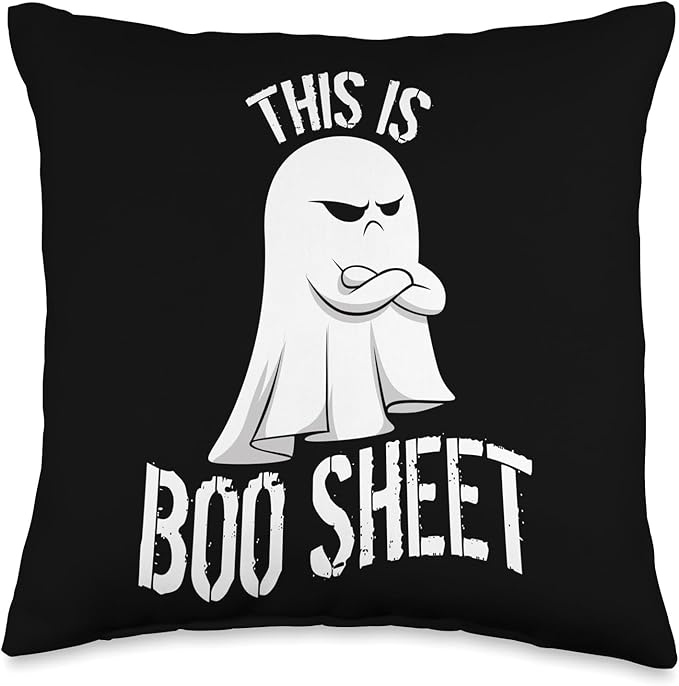 This Is Some Boo Sheet Halloween Costume Store This Is Boo Sheet Ghost Men Retro Vintage Halloween Costume Throw Pillow, 16x16, Multicolor
