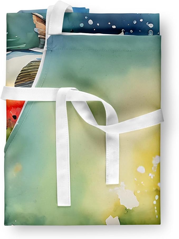 Caroline's Treasures Trout Apron Cooking Kitchen Server Baking Crafts Gardening for Adult Women Men, Unisex, Large, Multicolor