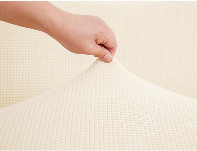 Newfashion Waterproof Dining Chair Seat Covers Set of 4, Stretch Dining Room Cushion Slipcovers Non-Slip Elastic Seat Cover for Kitchen Chairs Washable Parson Chair Protectors(Off-white-4PCS)