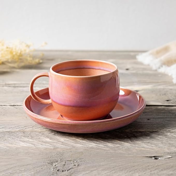 like. by Villeroy & Boch Perlemor Coral Collection Coffee Cup - Premium Porcelain - Scandinavian Design - Dishwasher & Microwave Safe - 6.5 oz