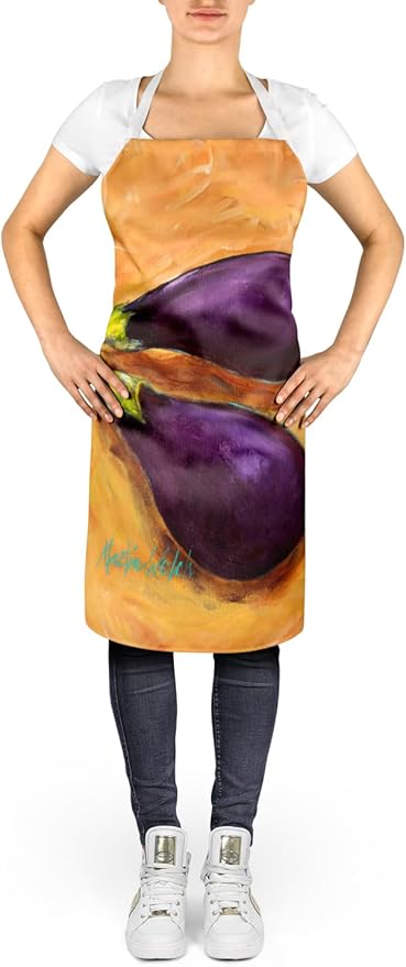Caroline's Treasures EP II Eggplant Apron Cooking Kitchen Server Baking Crafts Gardening for Adult Women Men, Unisex, Large, Multicolor