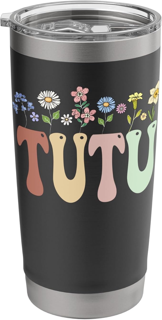 Tutu Gifts Women Wildflower Floral Design Tutu Stainless Steel Insulated Tumbler