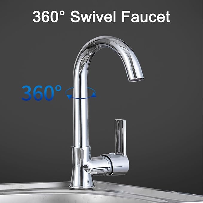 Commercial Sink Hand Washing Basin, Wall-Mounted Kitchen Stainless Steel Sink, Single Bowl Stainless Steel Sink, with Drainer Unit And Tap, for Bar Cafe Restaurant K,52x38cm-Hot and cold water