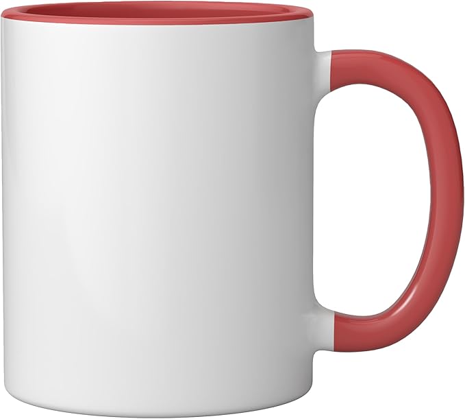 Curling Curl Curler Sport Men Guys Male Ice Outer Space Ceramic Mug, Red/White