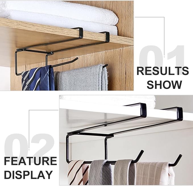Operitacx Nailless Wall Mounted Paper Towel Holder for Cabinet Door, Black No-Nail Kitchen Tissue Rack Organizer, Jumbo Roll Storage for Home and Commercial Use