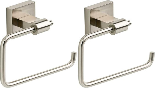 Franklin Brass Maxted (2-Pack) Toilet Paper Holder Satin Nickel Tissue Roll Holder for Bathroom Organization and Storage Euro/Single Post/Hook Toilet Tissue Holder Wall Bathroom Accessories MAX50-SN