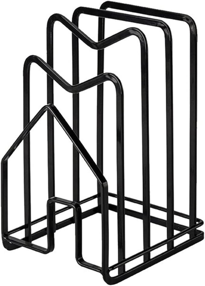 Kitchen Storage Rack Rack Shelf Stand Multi Layer Space Saving Rusoof Cutting Board l Kitchen Organizer Pot Lid Holder Home Storage Shelves (Color : A BLACK) (B Black)