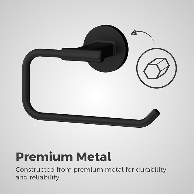 Pfister Capistrano Towel Ring, Hand Towel Holder for Bathroom, Wall-Mounted, Screw-in, Matte Black Finish, BRBCSO0B