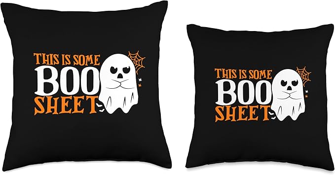 Groovy Halloween Boo Ghost Costume This is Some Boo Sheet Throw Pillow