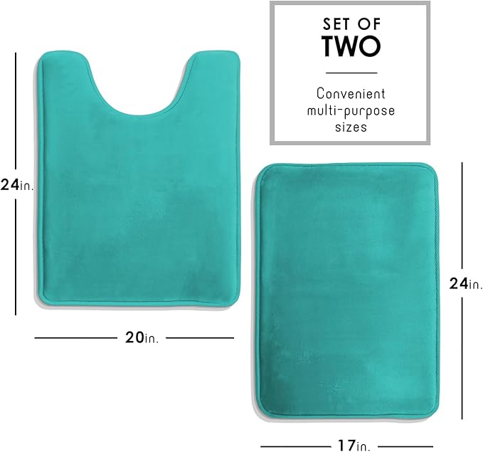 Clara Clark Bathroom Rugs, Velvet Memory Foam Bath Mat, Non-Slip Bath Rugs, Machine Wash, Dries Quickly, Ultra Soft Plush Bath Mats for Bathroom,