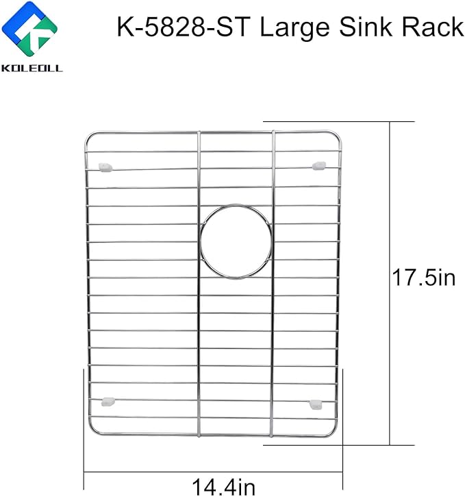 K-5828-ST Large Sink Rack Fit for Kohler Whitehaven Kichen Sink K-6426 K-6427, Large Sink, Stainless Steel