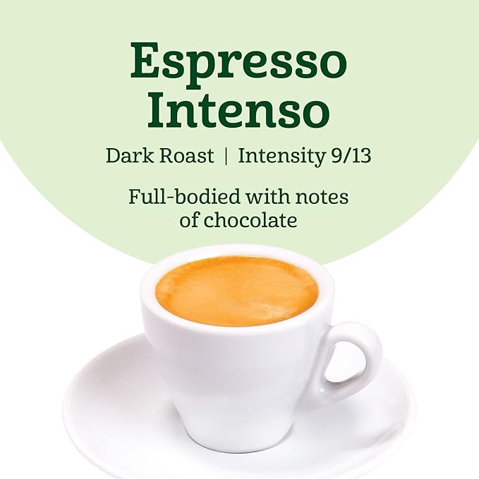 Amazon Fresh Espresso Intenso Dark Roast Aluminum Capsules, Compatible with Nespresso Original Brewers, Intensity 9/13, 50 Count (5 Packs of 10)