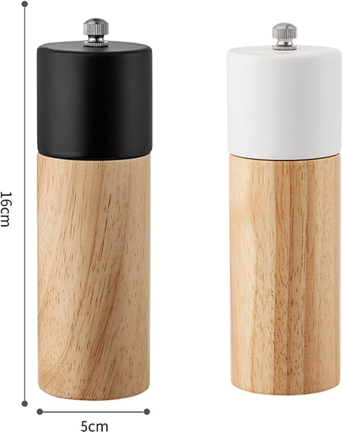 Pepper Mill Grinder Manual Pepper Grinder Wooden Salt and Pepper Mill Multi-Purpose Cruet Kitchen Tool with Ceramic Grinder for Kitchen Household for Home, Barbecue, Party (Color : 1) (B)