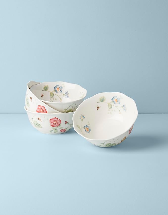 Lenox Butterfly Meadow Large All-Purpose Bowl Set, 4-Piece, Porcelain